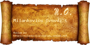 Milankovics Ozsvát névjegykártya